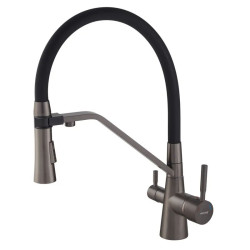 Кухонный смеситель с подключением к фильтру Mixxus Premium Magnet 021 GRAPHITE REFL.BLACK (MI6975)