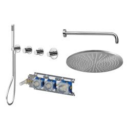 Душевая система скрытого монтажа Paffoni Modular box, нержавеющая сталь (KITMDE000ST)