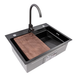 Кухонна мийка Valeso Handmade PVD CM 64*50B PVD чорна (Work station)
