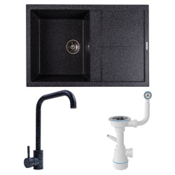 Кухонна мийка Valeso 7950 SELENA графіт + Valeso NS02A графіт + Сифон 1041