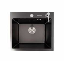 Кухонна мийка Valeso 50*45 PVD чорна Handmade (товщина 3,0/1,5)