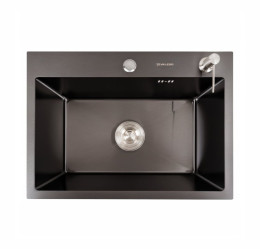Кухонна мийка Valeso 58*43 PVD чорна Handmade (товщина 3,0/1,5)