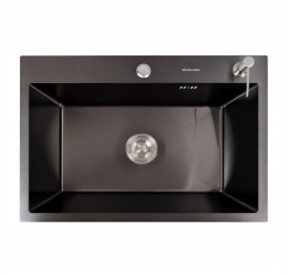 Кухонна мийка Valeso 65*45 PVD чорна Handmade (товщина 3,0/1,5)
