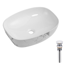 Раковина Qtap Robin 500х380х140 Marble QT04116302MR