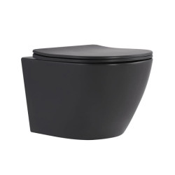 Унітаз підвісний Qtap Robin Ultra Quiet 490×365×325 Anthracite, Slim Duroplast / Soft-close / Quick Release QT13332381АSAN