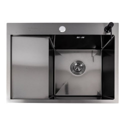 Кухонна мийка Valeso Handmade CM 65*50 R Decor PVD чорна (3.0/0.8)