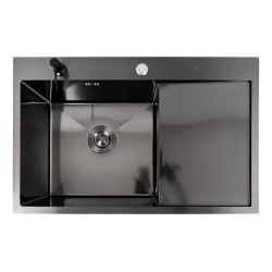 Кухонна мийка Valeso Handmade CM 78 * 50 L Decor PVD чорна (3.0/0.8)