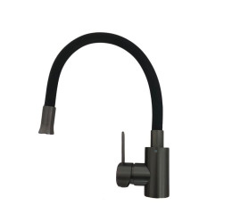 Кухонний змішувач Valeso KF62 (чорний гусак, PVD чорний корпус)