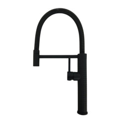 Кухонний змішувач Valeso VAS1 (чорний гусак, матовий чорний корпус)