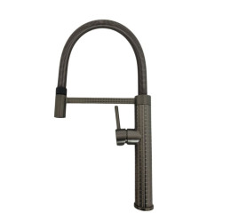 Кухонний змішувач Valeso VAS2 (чорний гусак, PVD чорний корпус)