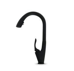 Кухонний змішувач з висувним виливом Valeso OB-D91A (PVD чорний)