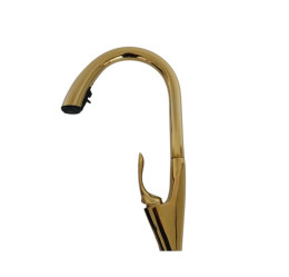 Кухонний змішувач з висувним виливом Valeso OB-D91B (PVD золото)