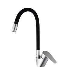 Кухонный смеситель Mixxus NEO-011 REFL.Black с силиконовым изливом (MI6558)