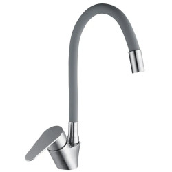 Кухонный смеситель Mixxus NEO-011 REFL.Gray с силиконовым изливом (MI6557)