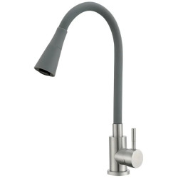 Кухонний змішувач Mixxus SUS-011-T REFL.GRAY із силіконовим виливом, вилив сірий (MI8227)