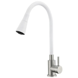 Кухонний змішувач Mixxus SUS-011-T REFL.WHITE із силіконовим виливом, вилив білий (MI8228)
