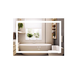 Дзеркало Lidz Kubis (KU1) 700х500 з LED-підсвічуванням Touch, з антизапотіванням, з диммером, рег. яскравості LD78LF90448485