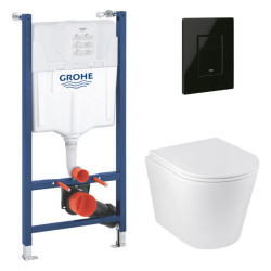 Інсталляция с унитазом Grohe Solido 2 в 1 38971000 + Grohe Even 389662430 + Kroner Armada WHI513636 RIMLESS