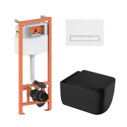 Інсталяція з унітазом Qtap Gemini Ultra Quiet 530х365х373 + Nest 4 в 1 (лінійна клавіша White