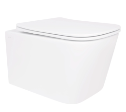 Унітаз підвісний Qtap Crow Rimless 485х340х330 White з сидінням Slim Duroplast/ Soft-close/ Quick Release QT05335171RW