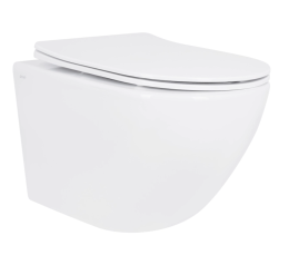 Унітаз підвісний Qtap Jay Rimless 485×360×320 White із сидінням Slim Duroplast/ Soft-close/ Quick Relase QT07335177RW