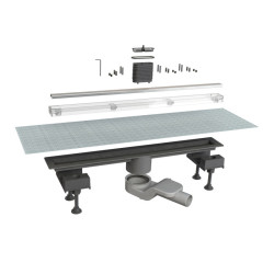 Линейный трап Imprese i-FLOW d12860001C 600 мм, з решіткою під плитку, хром