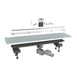 Линейный трап Imprese i-FLOW C d12880001C 800 мм, з решіткою під плитку, хром