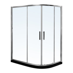 Душова кабіна RJ K9177-FBM-1017 left 120*80*190 хром, прозоре скло 8 мм, PVC подіум
