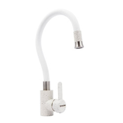 Кухонний змішувач Valeso KT 91 білий у крапку