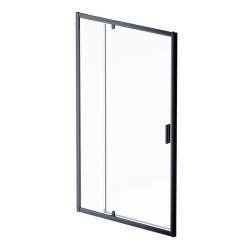 Душові двері Am.Pm Gem Solo Pivot W90UG-120-1P-195BT (120 см, прозоре скло, профіль чорний матовий)