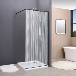 Душова перегородка Damixa Gala Walk-IN 53WG-wall-0100195BP (100 см, з малюнком, профіль чорний)