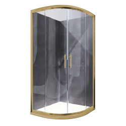 Душевая кабина Koer SR SC04-90x90x195-TR-12 прозрачное стекло Easy Clean 5мм Матовое золото (KR5681)