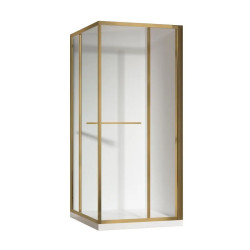 Душевая кабина Koer SR SC09-90x90x200-L-TR-12 прозрачное стекло Easy Clean 6мм Матовое золото (KR5684)