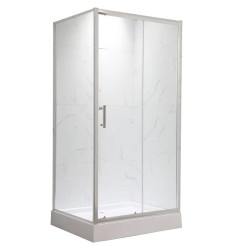 Душова кабіна Mixxus HARD SCT01-100x80x198-TR CHROME прозоре скло 5мм NEW (2 ящ) (MI8367)