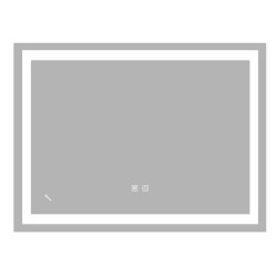 Дзеркало Zerix Kubix MR03-80x60-REVERSE з LED Touch, Anti-fog, димером, регулятором яскравості (ZX6053)