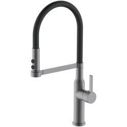 Кухонный смеситель Mixxus Premium PULL 017 GRAPHITE REFL.BLACK (Цвет графит+силик.излив черный) (MI8278)