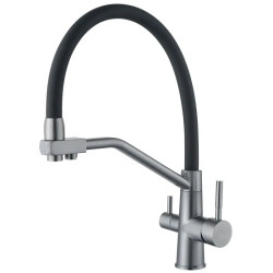 Змішувач кухонний з підключенням до фільтра Zerix FUL-021 Graphite Refl.Black (ZX5999)