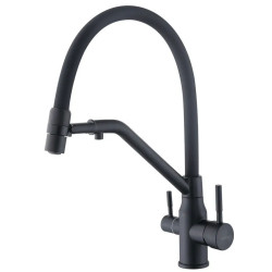 Змішувач кухонний з підключенням до фільтра Zerix MAG-021 Black Refl.Black (ZX6006)