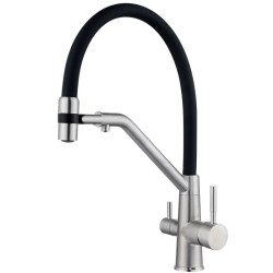 Кухонный смеситель с подключением к фильтру Zerix MAG-021 Refl.Black (изл.черный) (ZX6003)