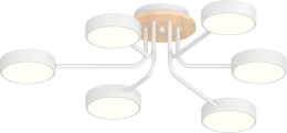 Люстра LED Valeso XI3333-6 Белый+дерево,72W,3000-6000K