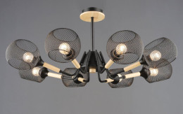 Люстра Valeso N6620/8 Черный + Дерево