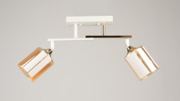 Люстра потолочная Valeso K2322/2 на 2 плафона E27, Белый+Золото, Метал/стекло