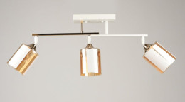 Люстра стельова Valeso K2322/3 на 3 плафони E27, Білий+Золото, Метал/скло