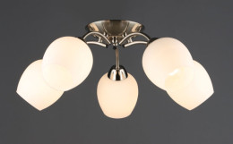 Люстра стельова біла на 5 плафонів Valeso N6629/5, Е27