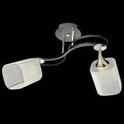 Люстра стельова класична на 2 плафони метал та скло Valeso 2438D/2 Чорний+Хром