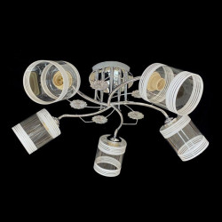 Люстра стельова класична на 5 плафонів метал та скло Valeso 2408B/5 Хром