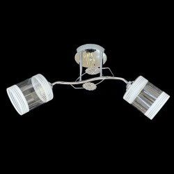 Люстра потолочная на 2 плафона Valeso 2408B/2 для спальни гостинной коридора метал стекло Хром