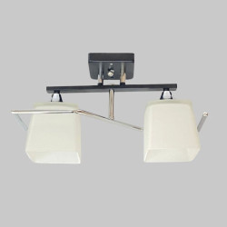 Люстра стельова на 2 плафони Valeso 2421B/2 для кухні, передньої та спальні чорна з хромом