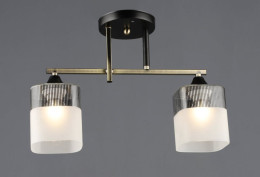 Стельова люстра на 2 плафони Valeso E27 Бронза Чорний скло Сталь A4425/2