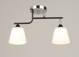 Люстра потолочная на 2 плафона Valeso K2311/2, Черный/хром